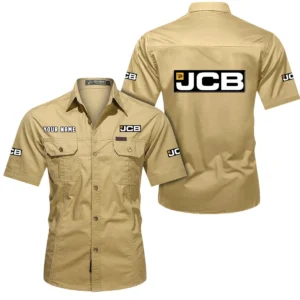 Building Site Machine Exclusive Logo Short Sleeved Shirt, Gift For Building Site Machine Enthusiasts CAR444 - Khaki