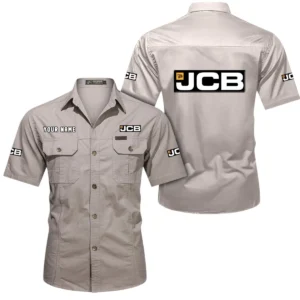 Earthworks Tractor Exclusive Logo Short Sleeved Shirt, Gift For Earthworks Tractor Enthusiasts CAR444 - Beige