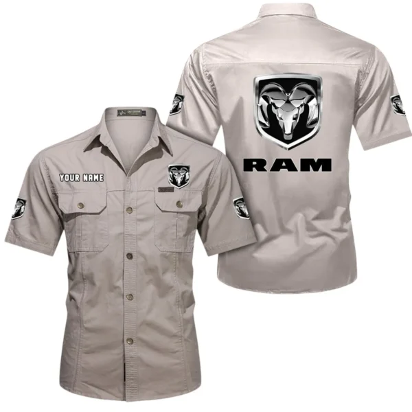 Professional Hauling Truck Exclusive Logo Short Sleeved Shirt, Gift For Professional Hauling Truck Lovers CAR444 - Beige