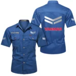 Small Utility Tractor Exclusive Logo Short Sleeved Shirt, Gift For Small Utility Tractor Enthusiasts CAR444 - Cowboy Blue