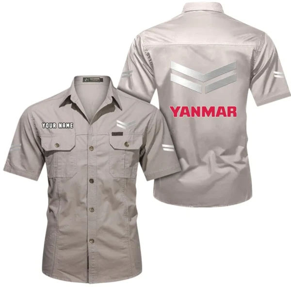 Crop Management Tractor Exclusive Logo Short Sleeved Shirt, Gift For Crop Management Tractor Enthusiasts CAR444 - Beige