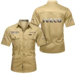 FleetPower Motors Exclusive Logo Short Sleeved Shirt, Gift For FleetPower Motors Enthusiasts CAR444 - Khaki