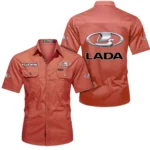 Family Car Exclusive Logo Short Sleeved Shirt, Gift For Family Car Enthusiasts CAR444 - Red
