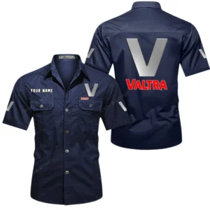 Modern Farm Tractor Exclusive Logo Short Sleeved Shirt, Gift For Modern Farm Tractor Lovers CAR444 - Dark Blue