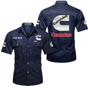 HeavyTorque Engines Exclusive Logo Short Sleeved Shirt, Gift For HeavyTorque Engines Enthusiasts CAR444 - Dark Blue