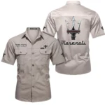 Luxury Coupe Exclusive Logo Short Sleeved Shirt, Gift For Luxury Coupe Lovers CAR444 - Beige