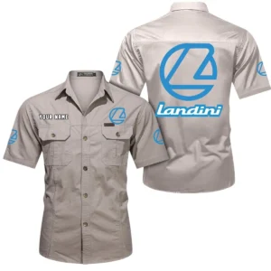Tillage Power Tractor Exclusive Logo Short Sleeved Shirt, Gift For Tillage Power Tractor Enthusiasts CAR444 - Beige