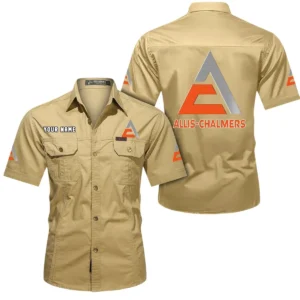 Farming Vehicle Exclusive Logo Short Sleeved Shirt, Gift For Farming Vehicle Lovers CAR444 - Khaki