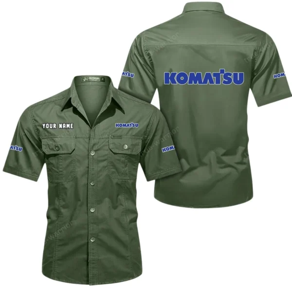 Earth Mover Exclusive Logo Short Sleeved Shirt, Gift For Earth Mover Lovers CAR444 - Army Green