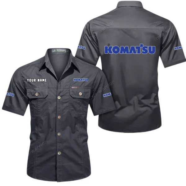 Heavy Duty Machine Exclusive Logo Short Sleeved Shirt, Gift For Heavy Duty Machine Enthusiasts CAR444 - Gray