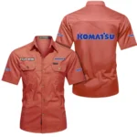Earth Mover Exclusive Logo Short Sleeved Shirt, Gift For Earth Mover Enthusiasts CAR444 - Red
