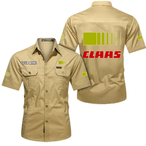 Agro Machine Exclusive Logo Short Sleeved Shirt, Gift For Agro Machine Lovers CAR444 - Khaki