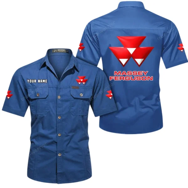 Agriforce Equipment Exclusive Logo Short Sleeved Shirt, Gift For Agriforce Equipment Enthusiasts CAR444 - Cowboy Blue