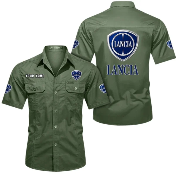 Elegante Auto Exclusive Logo Short Sleeved Shirt, Gift For Elegante Auto Enthusiasts CAR444 - Army Green
