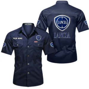 Italia Drive Exclusive Logo Short Sleeved Shirt, Gift For Italia Drive Enthusiasts CAR444 - Dark Blue