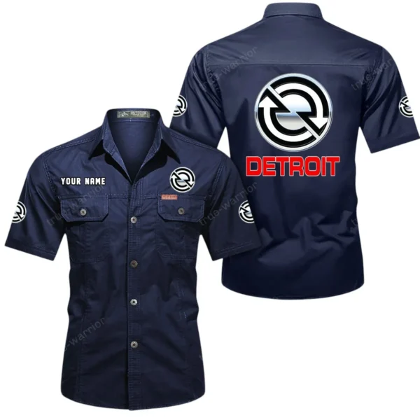 SteelForce Engines Exclusive Logo Short Sleeved Shirt, Gift For SteelForce Engines Lovers CAR444 - Dark Blue