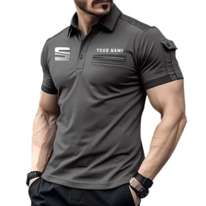 Race-Inspired Car Exclusive Logo Pocket Polo Shirt, Gift For Race-Inspired Car Lovers CAR445 - Gray