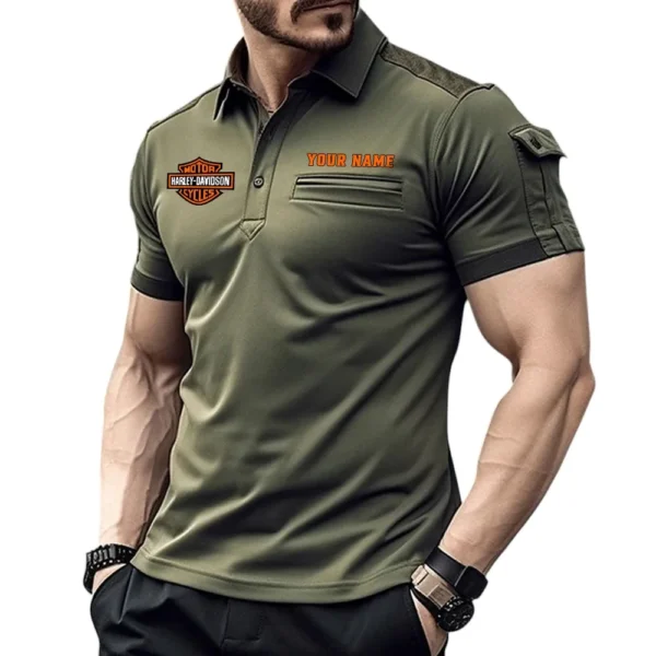 Custom Motorcycle Exclusive Logo Pocket Polo Shirt, Gift For Custom Motorcycle Enthusiasts CAR445 - Green
