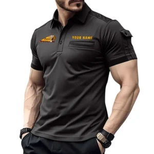 Cruiser Motorcycle Exclusive Logo Pocket Polo Shirt, Gift For Cruiser Motorcycle Enthusiasts CAR445 - Black
