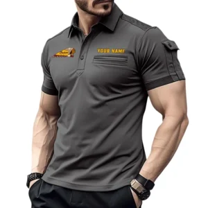 American V-Twin Exclusive Logo Pocket Polo Shirt, Gift For American V-Twin Enthusiasts CAR445 - Gray