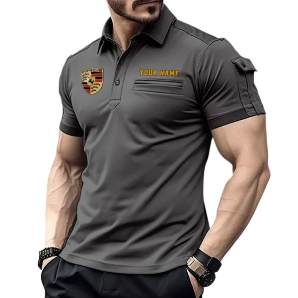 Track Day Machine Exclusive Logo Pocket Polo Shirt, Gift For Track Day Machine Enthusiasts CAR445 - Gray