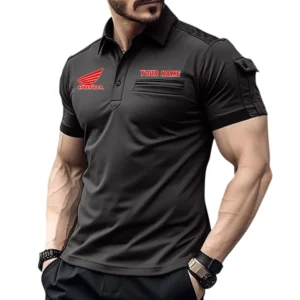 Motorcycle Exclusive Logo Pocket Polo Shirt, Gift For Motorcycle Lovers CAR445 - Black