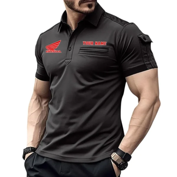 Motorcycle Exclusive Logo Pocket Polo Shirt, Gift For Motorcycle Lovers CAR445 - Black