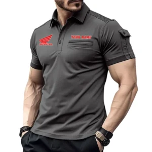 Touring Motorcycle Exclusive Logo Pocket Polo Shirt, Gift For Touring Motorcycle Lovers CAR445 - Gray