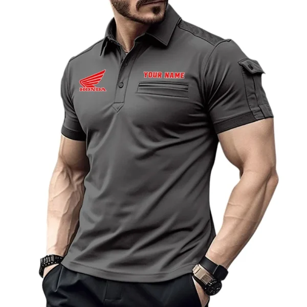 Touring Motorcycle Exclusive Logo Pocket Polo Shirt, Gift For Touring Motorcycle Lovers CAR445 - Gray