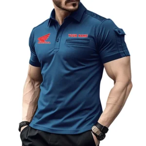 Off-Road Bike Exclusive Logo Pocket Polo Shirt, Gift For Off-Road Bike Lovers CAR445 - Navy Blue