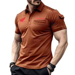 Dual-Sport Motorcycle Exclusive Logo Pocket Polo Shirt, Gift For Dual-Sport Motorcycle Enthusiasts CAR445 - Orange