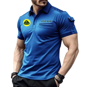 Aerodynamic Coupe Exclusive Logo Pocket Polo Shirt, Gift For Aerodynamic Coupe Enthusiasts CAR445 - Blue