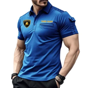 Luxury Performance Vehicle Exclusive Logo Pocket Polo Shirt, Gift For Luxury Performance Vehicle Enthusiasts CAR445 - Blue