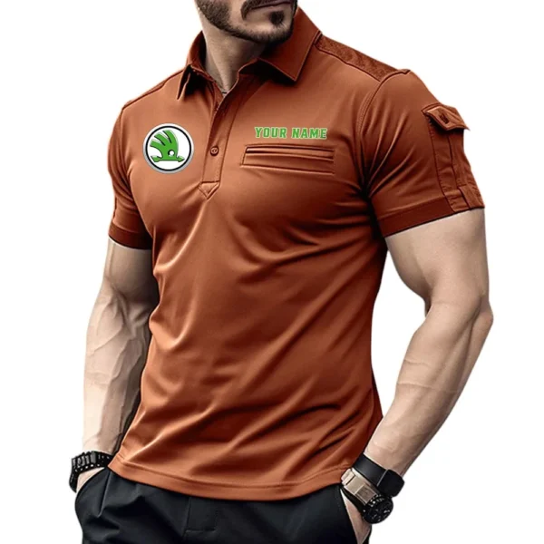 European Family Car  Exclusive Logo Pocket Polo Shirt, Gift For European Family Car  Lovers CAR445 - Orange