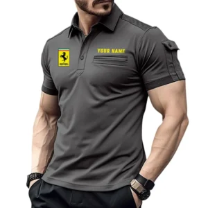 High-Performance Coupe Exclusive Logo Pocket Polo Shirt, Gift For High-Performance Coupe Enthusiasts CAR445 - Gray