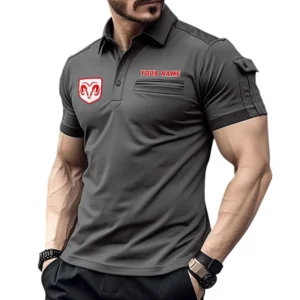 Retro Car Exclusive Logo Pocket Polo Shirt, Gift For Retro Car Lovers CAR445 - Gray