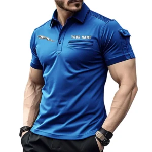 Stylish Performance Car Exclusive Logo Pocket Polo Shirt, Gift For Stylish Performance Car Enthusiasts CAR445 - Blue