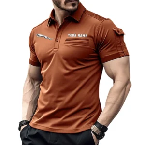 Sporty Sedan Exclusive Logo Pocket Polo Shirt, Gift For Sporty Sedan Lovers CAR445 - Orange