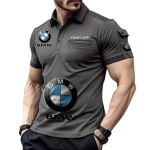 Premium SUV Exclusive Logo Pocket Polo Shirt, Gift For Premium SUV Enthusiasts CAR450 - Gray