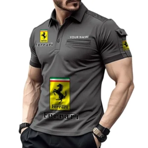 High-Performance Coupe Exclusive Logo Pocket Polo Shirt, Gift For High-Performance Coupe Enthusiasts CAR450 - Gray