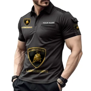 Drag Strip Car Exclusive Logo Pocket Polo Shirt, Gift For Drag Strip Car Lovers CAR450 - Black