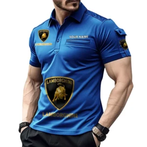 Iconic Muscle Ride Exclusive Logo Pocket Polo Shirt, Gift For Iconic Muscle Ride Lovers CAR450 - Blue