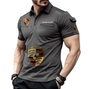 Sports Car Exclusive Logo Pocket Polo Shirt, Gift For Sports Car Enthusiasts CAR450 - Gray