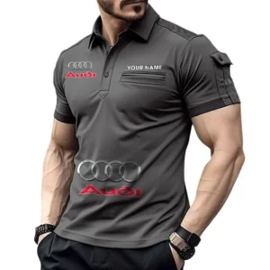 Performance Sedan Exclusive Logo Pocket Polo Shirt, Gift For Performance Sedan Enthusiasts CAR450 - Gray