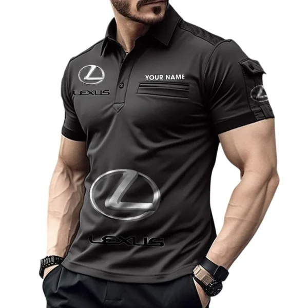 Sleek Touring Sedan Exclusive Logo Pocket Polo Shirt, Gift For Sleek Touring Sedan Enthusiasts CAR450 - Black