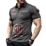 Compact Roadster Exclusive Logo Pocket Polo Shirt, Gift For Compact Roadster Enthusiasts CAR450 - Gray