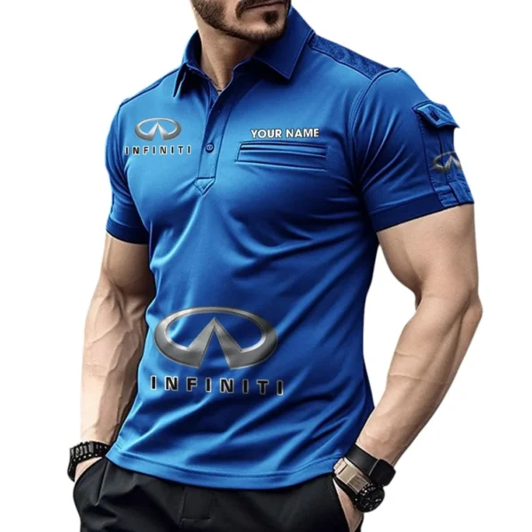Premium Sedan Exclusive Logo Pocket Polo Shirt, Gift For Premium Sedan Enthusiasts CAR450 - Blue