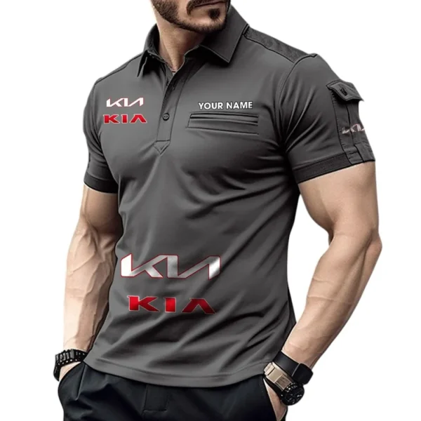 Compact SUV  Exclusive Logo Pocket Polo Shirt, Gift For Compact SUV  Enthusiasts CAR450 - Gray