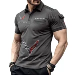 Classic Muscle Car Exclusive Logo Pocket Polo Shirt, Gift For Classic Muscle Car Lovers CAR450 - Gray