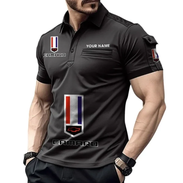 American Sports Car Exclusive Logo Pocket Polo Shirt, Gift For American Sports Car Enthusiasts CAR450 - Black
